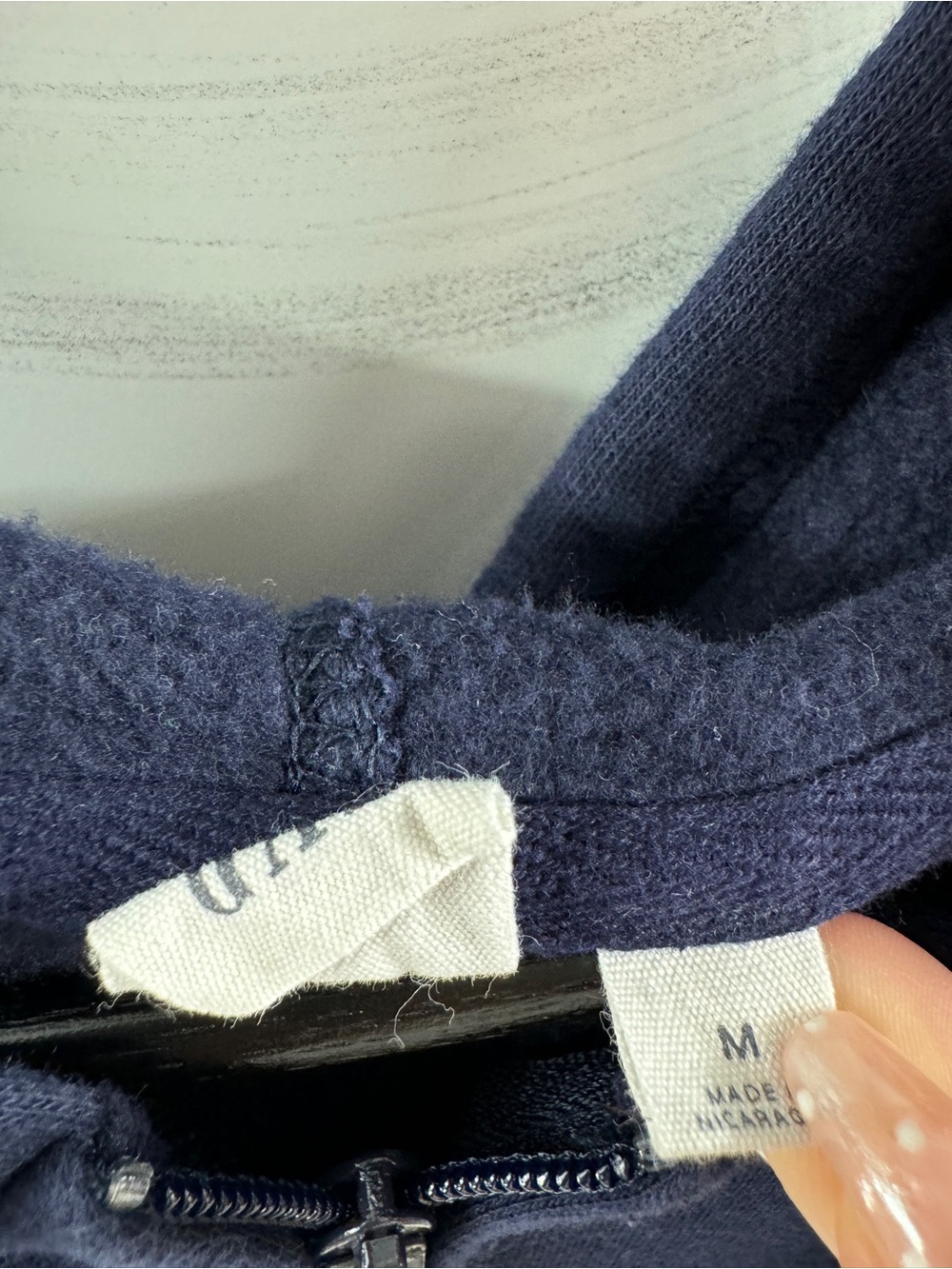 GAP Navy Blue Logo Full Zip Hoodie Jacket – Unisex Medium - Picture 4 of 8